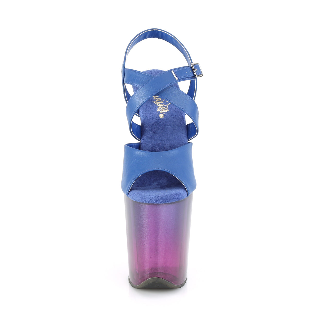 Pleaser Sandalias para mujer FLAMINGO-822T Blue Faux Cuero / Blue-Purple Ombre