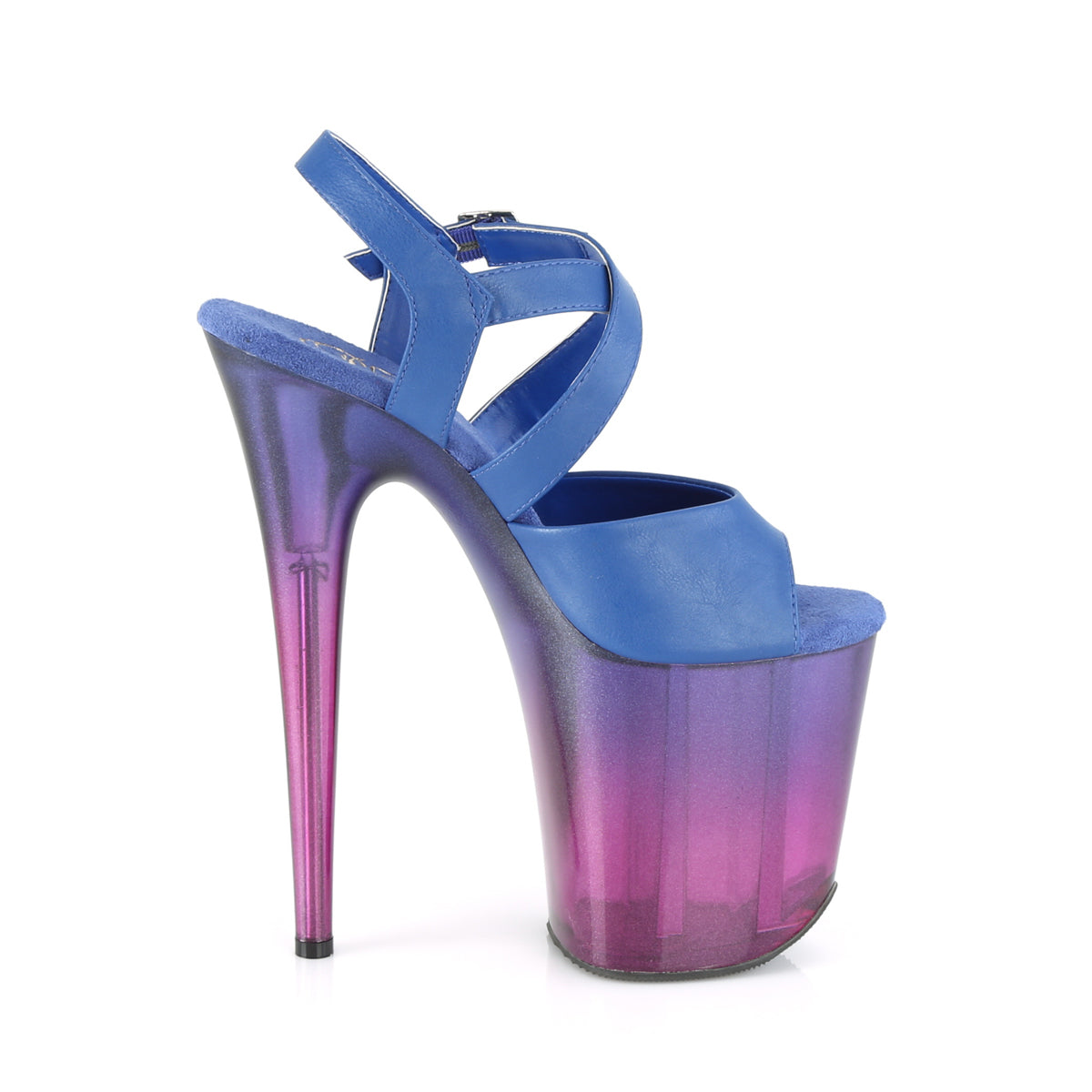 Pleaser Sandalias para mujer FLAMINGO-822T Blue Faux Cuero / Blue-Purple Ombre