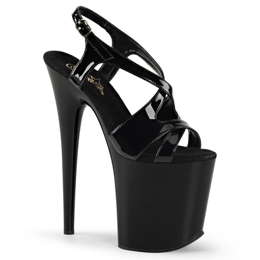 Pleaser Sandalias para mujer FLAMINGO-831 BLK PAT / BLK
