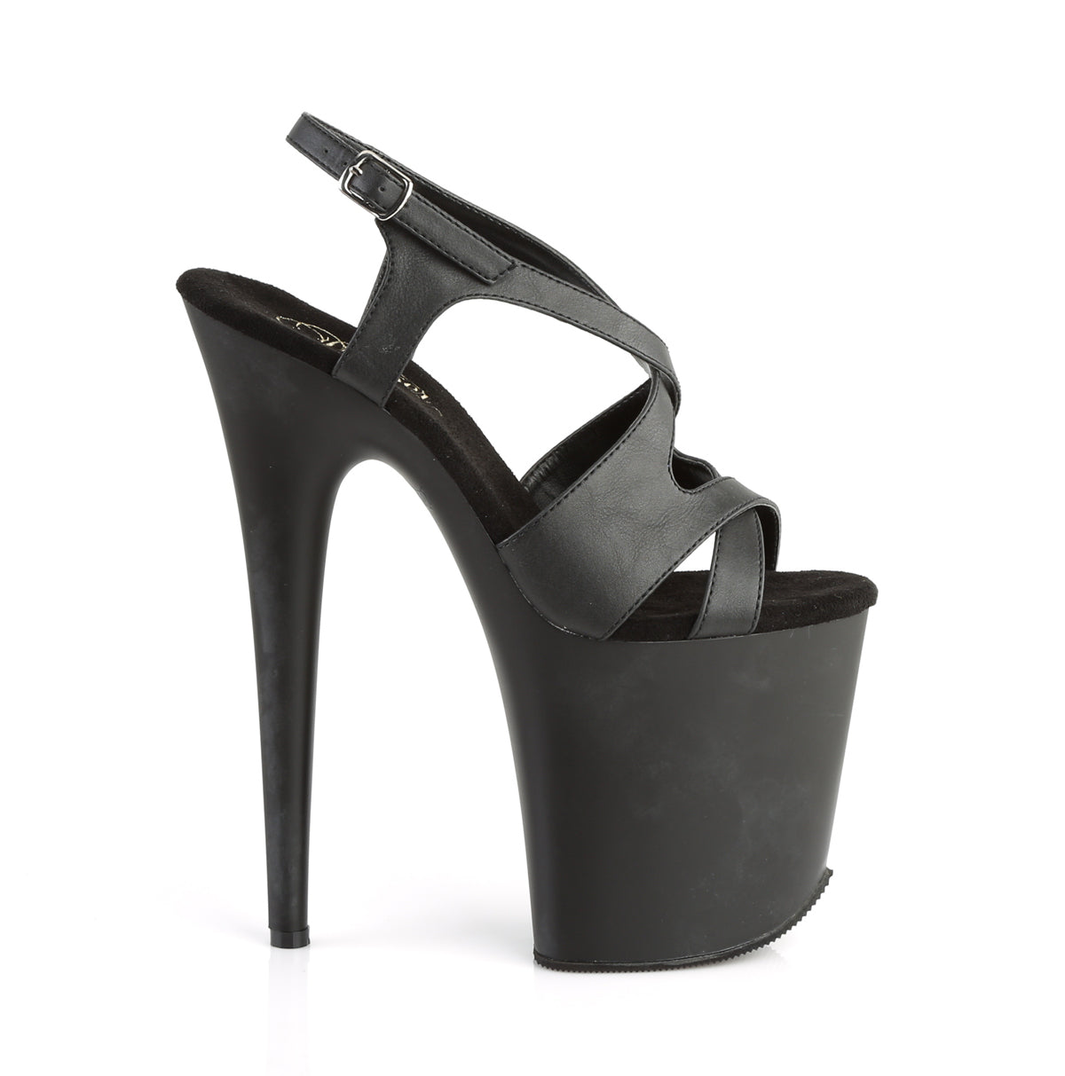 Pleaser Sandalias para mujer FLAMINGO-831 Blk Faux Cuero / Blk Matte