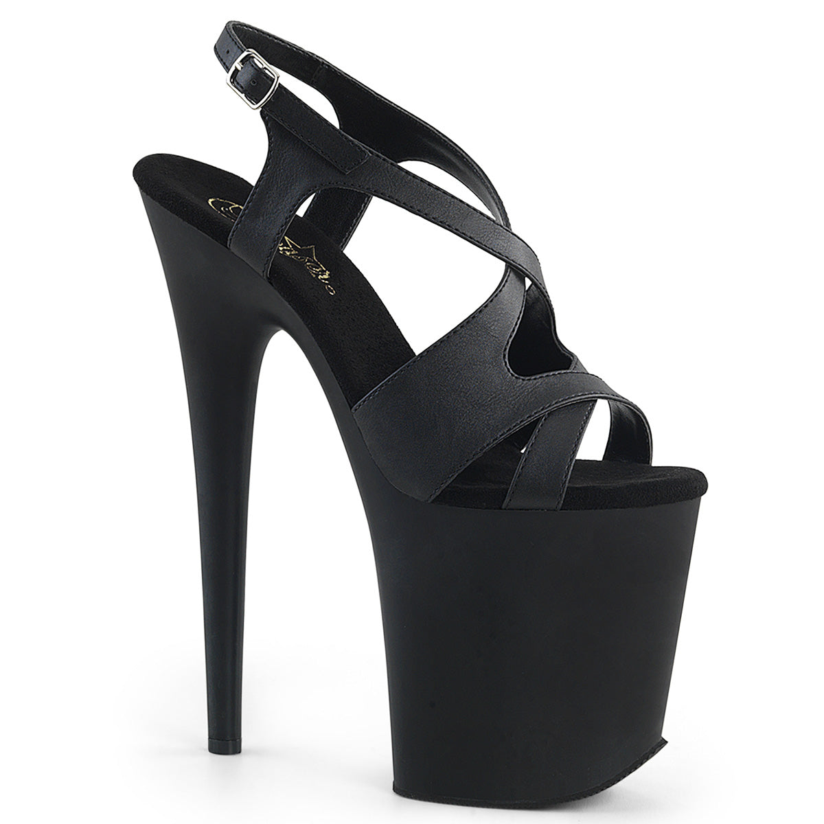 Pleaser Sandalias para mujer FLAMINGO-831 Blk Faux Cuero / Blk Matte