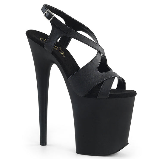 Pleaser Sandalias para mujer FLAMINGO-831 Blk Faux Cuero / Blk Matte
