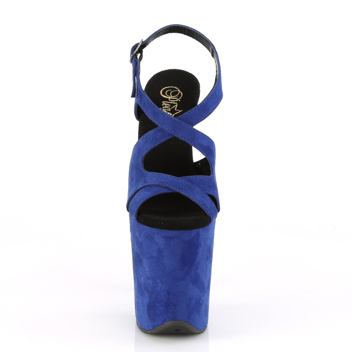 Pleaser Womens Sandals FLAMINGO-831FS Royal Blue Faux Suede/Royal Blue Faux Suede