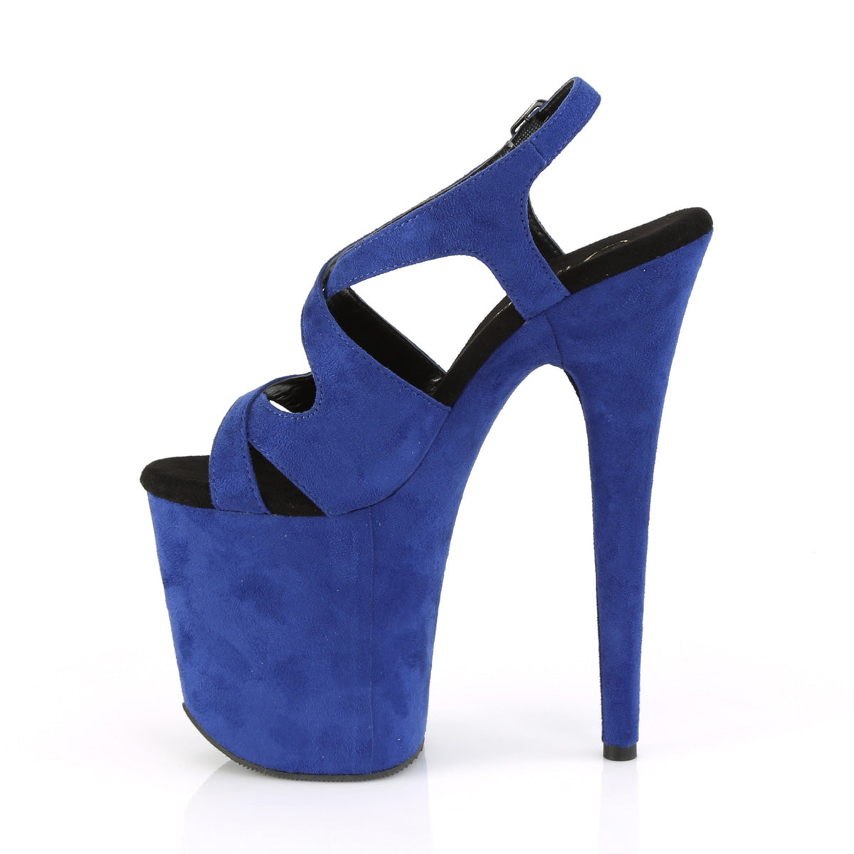 Pleaser Womens Sandals FLAMINGO-831FS Royal Blue Faux Suede/Royal Blue Faux Suede