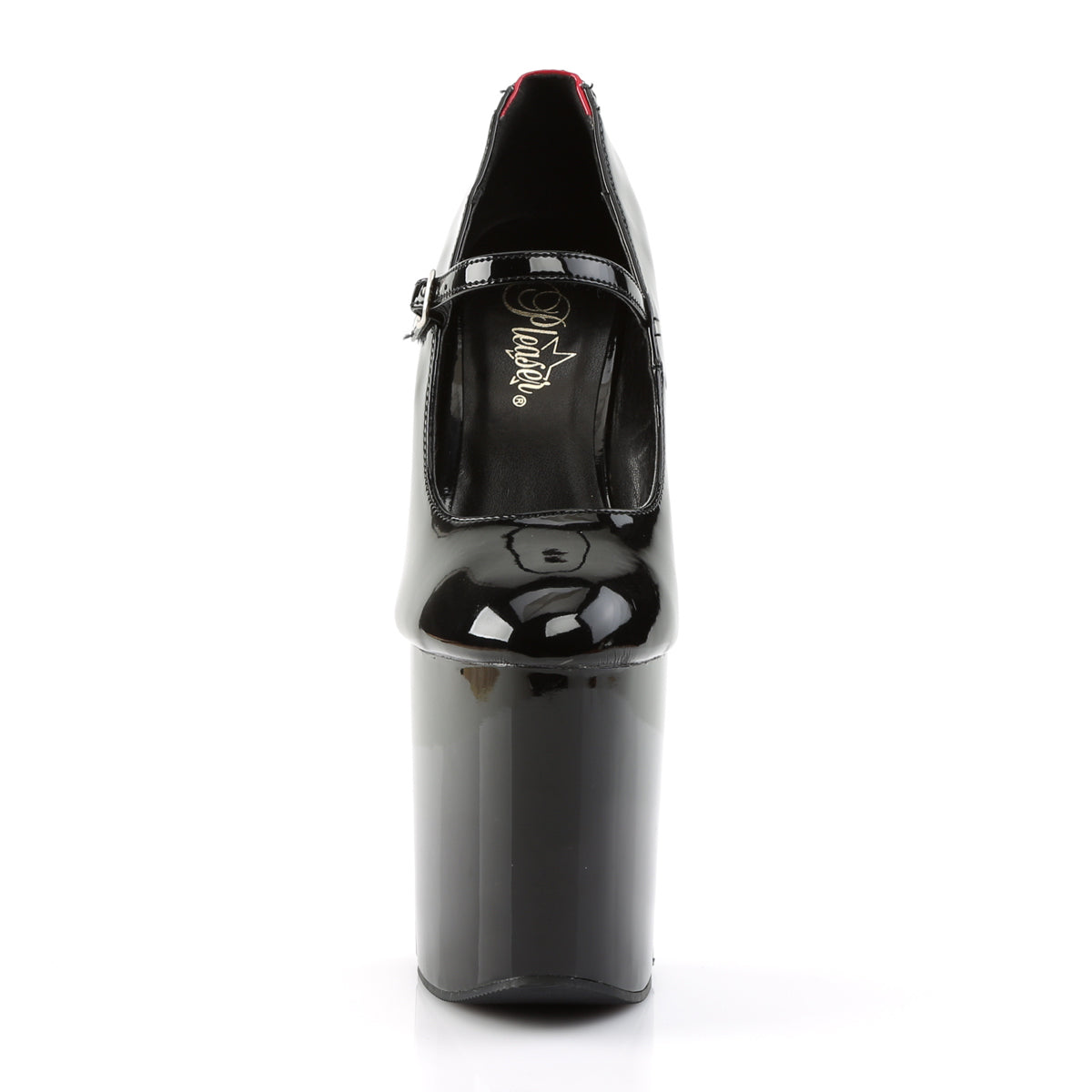 Pleaser Womens Sandals FLAMINGO-887FH Blk-Red Pat/Blk