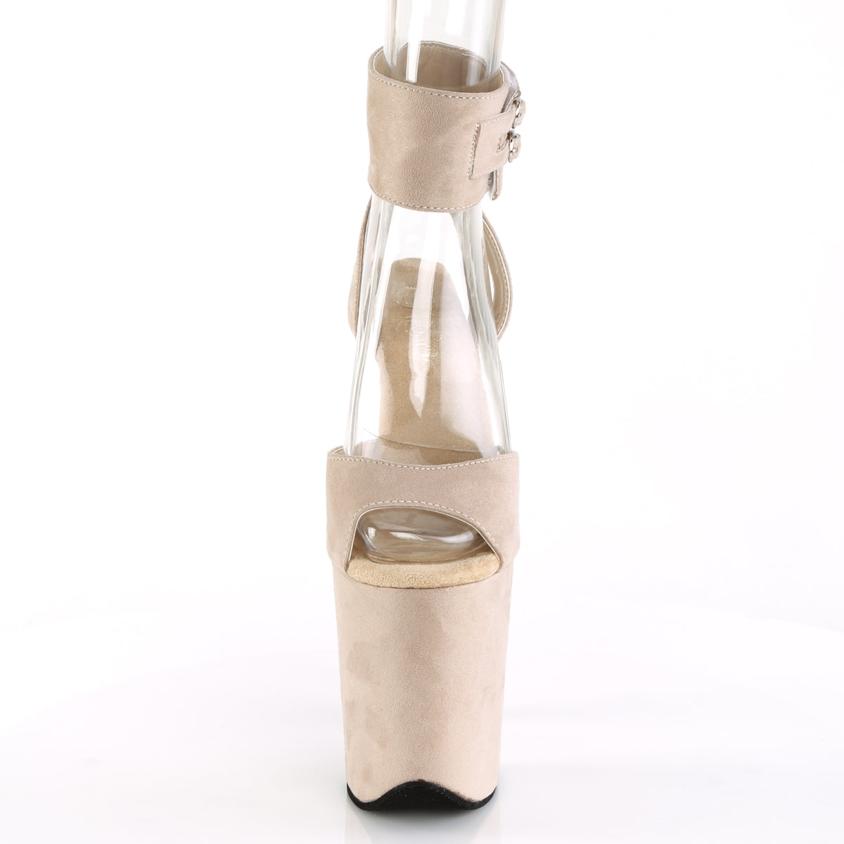 Pleaser Womens Sandals FLAMINGO-891 Beige Faux Suede/Beige Faux Suede
