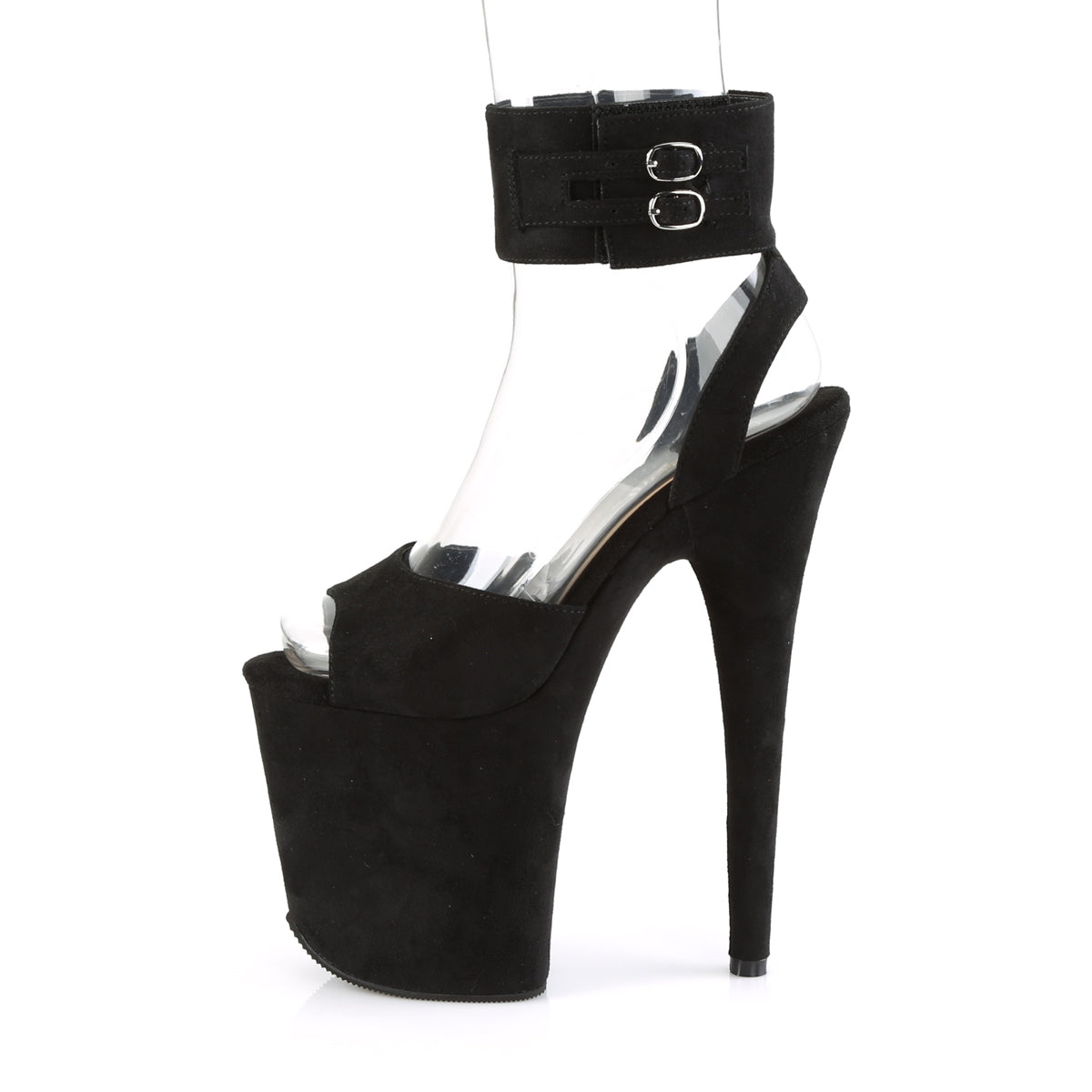 Pleaser Sandalias para mujer FLAMINGO-891 BLK Faux Suede / Blk Faux Suede