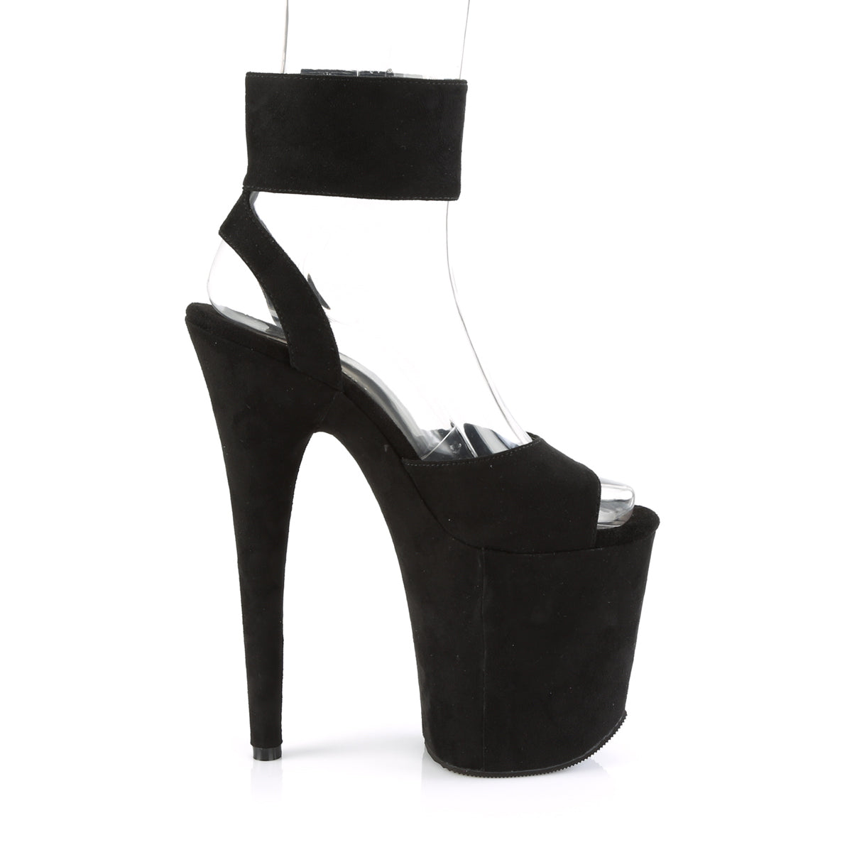 Pleaser Sandalias para mujer FLAMINGO-891 BLK Faux Suede / Blk Faux Suede