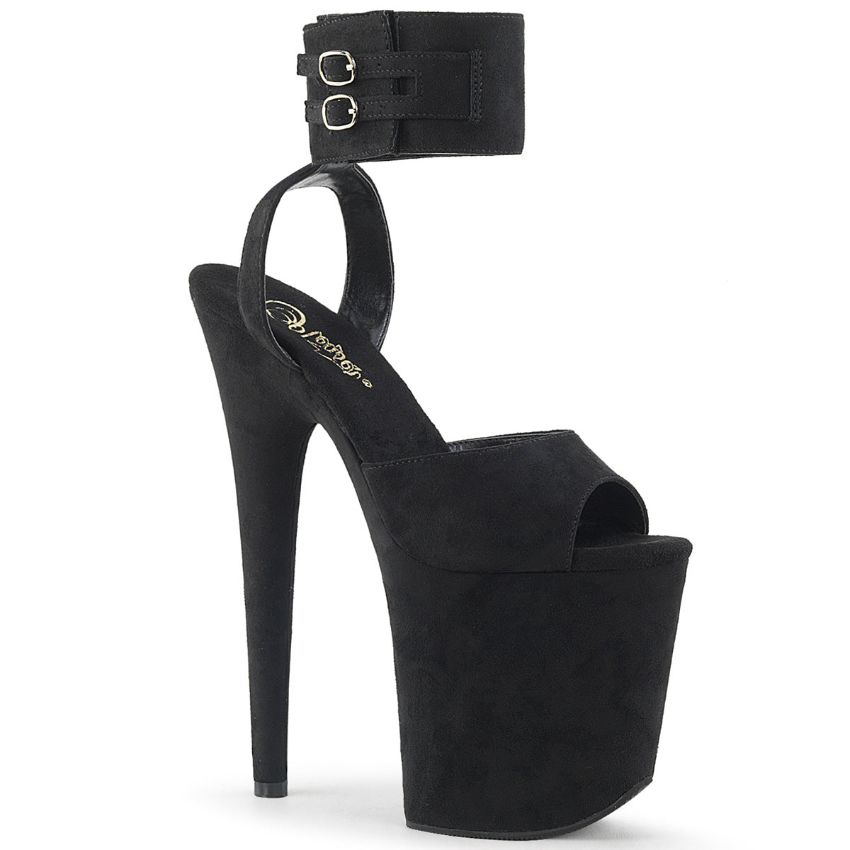 Pleaser Sandalias para mujer FLAMINGO-891 BLK Faux Suede / Blk Faux Suede