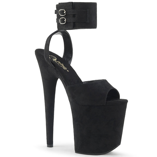 Pleaser Sandalias para mujer FLAMINGO-891 BLK Faux Suede / Blk Faux Suede