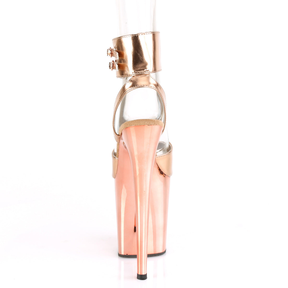 Pleaser Sandalias para mujer FLAMINGO-891 Rose Gold Metallic PU / Rose Gold Chrome