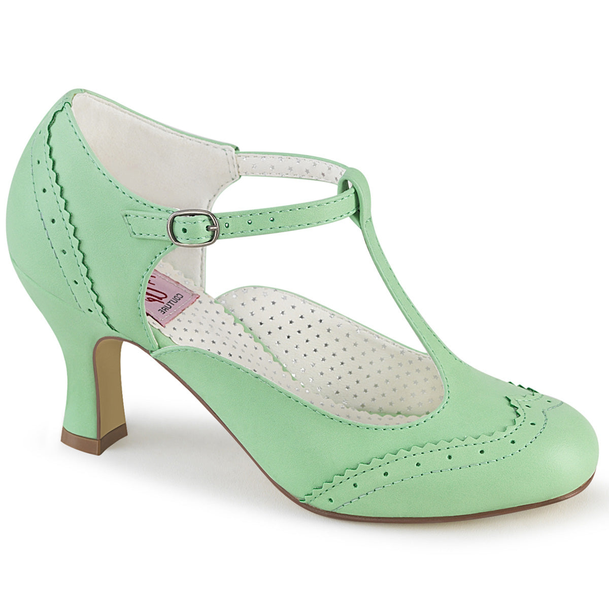 Pin Up Couture Bombas para mujer FLAPPER-26 menta de piel sintética