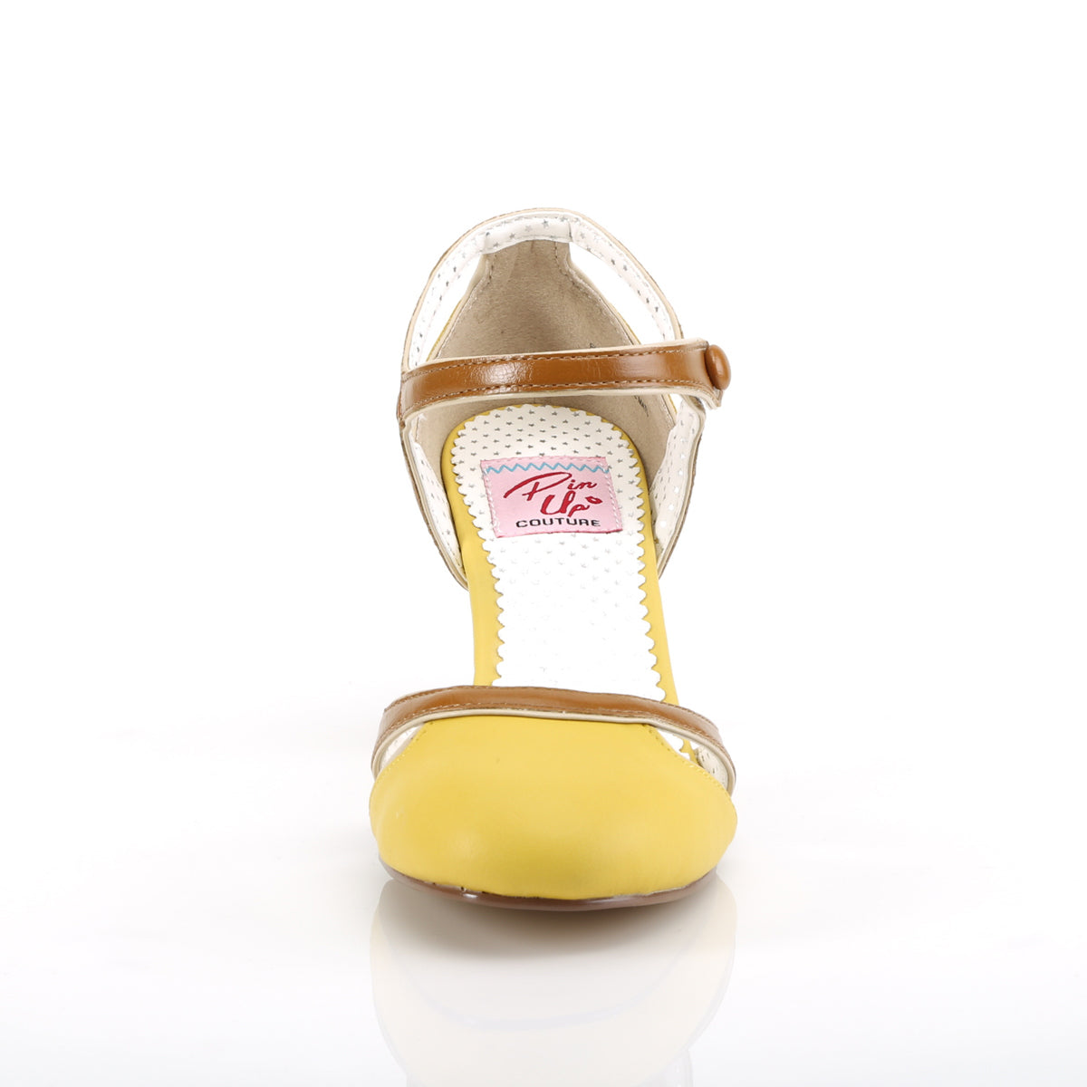 Pin Up Couture Bombas para mujer FLAPPER-27 cuero sintético amarillo-bronceado