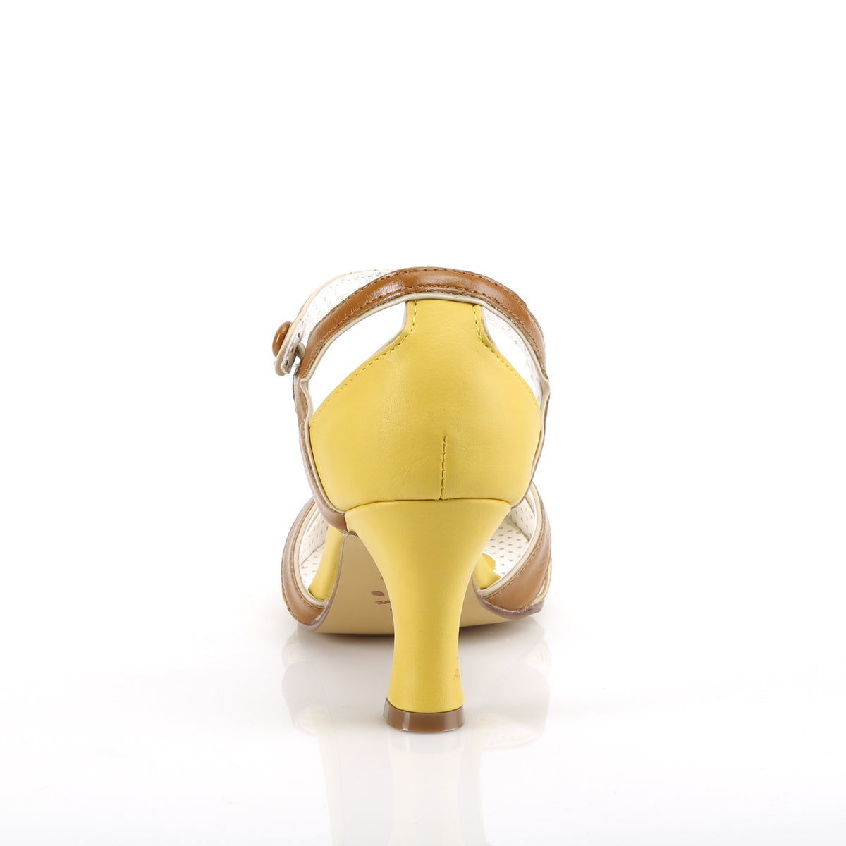 Pin Up Couture Bombas para mujer FLAPPER-27 cuero sintético amarillo-bronceado
