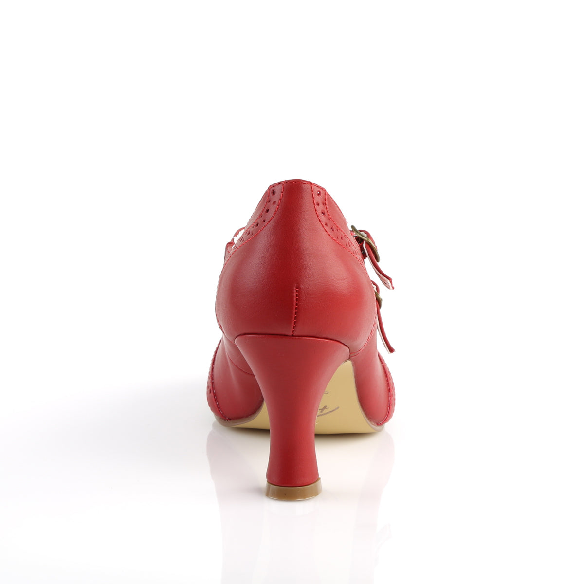 Pin Up Couture Bombas para mujer FLAPPER-35 Red Faux Cuero