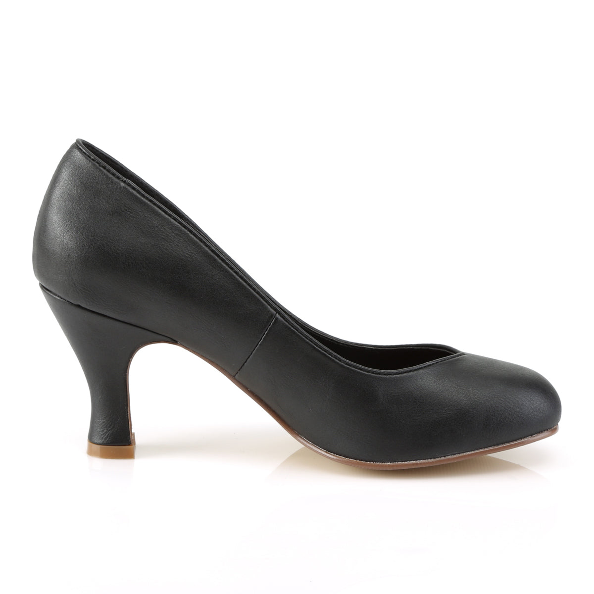 Pin Up Couture Womens Pumps FLAPPER-40 Blk Faux Leather