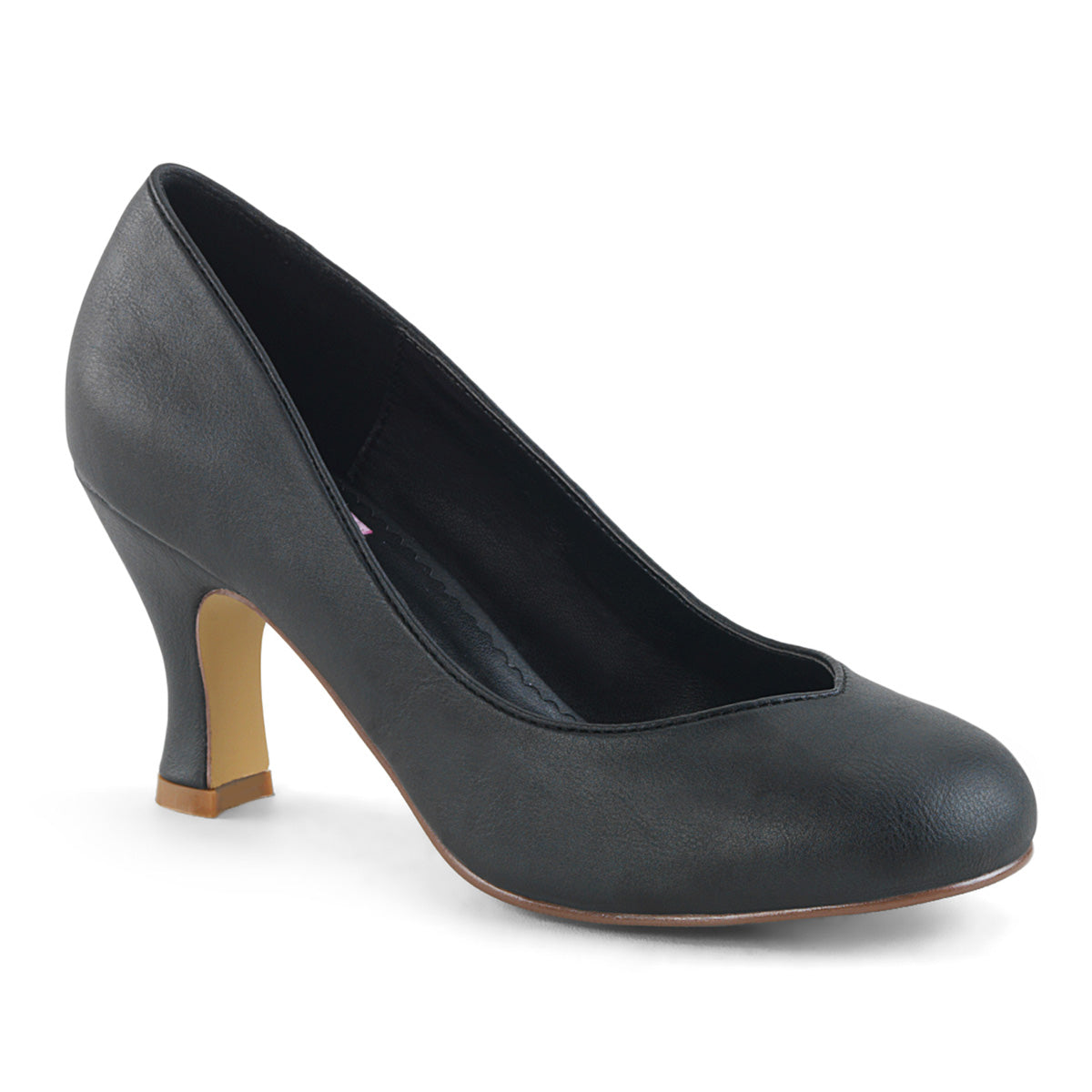 Pin Up Couture Womens Pumps FLAPPER-40 Blk Faux Leather