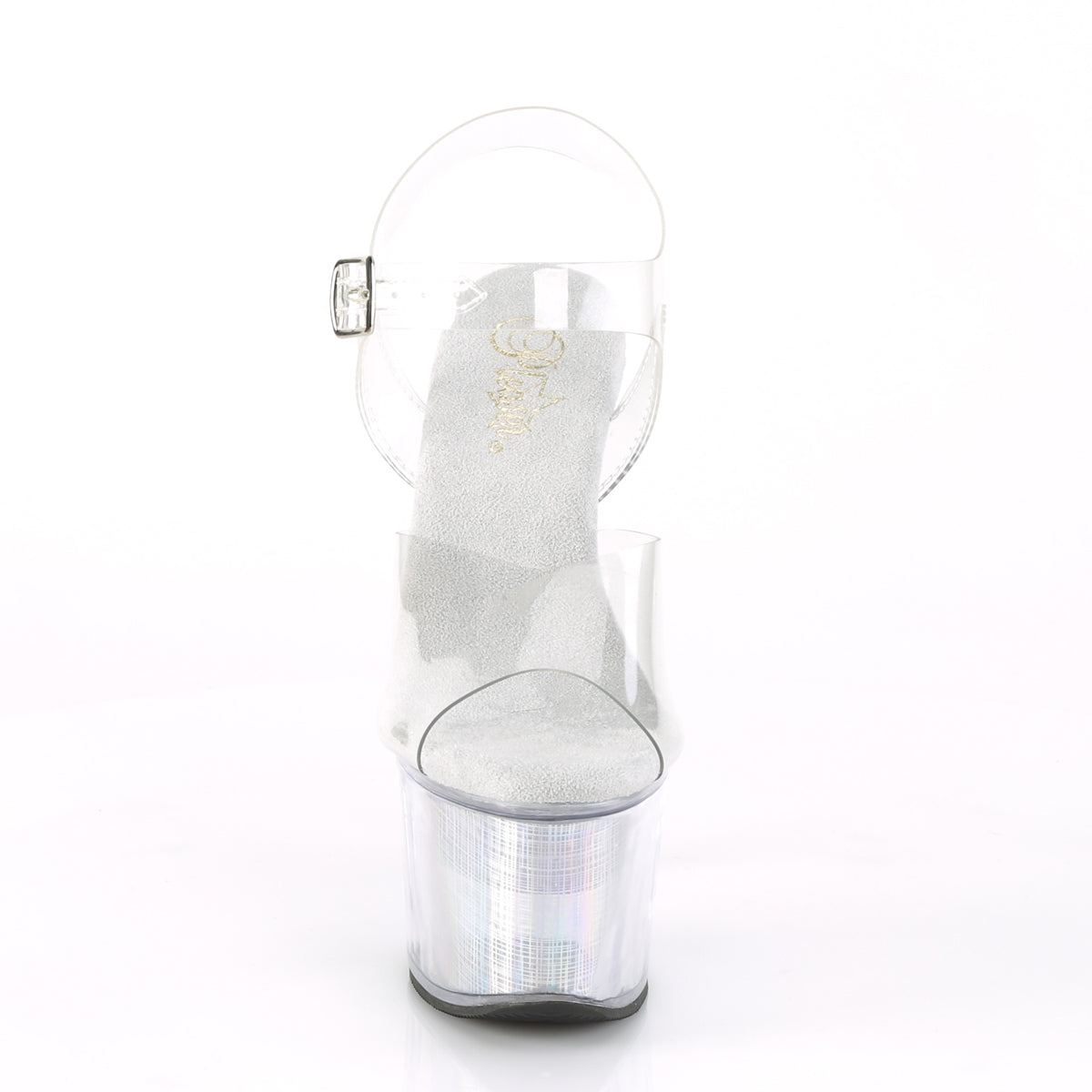 Pleaser Sandalias para mujer FLASHDANCE-708ch CLR / Holograma SLV