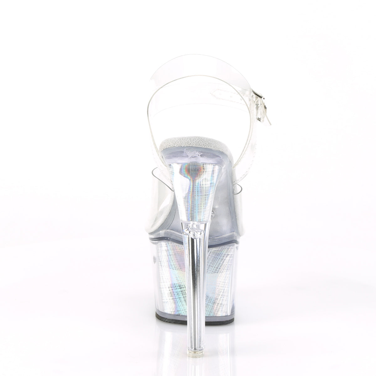 Pleaser Sandalias para mujer FLASHDANCE-708ch CLR / Holograma SLV
