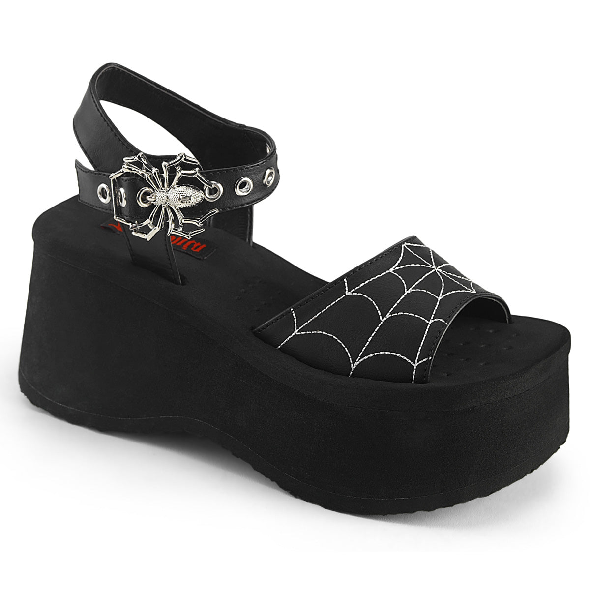 DemoniaCult Sandals FUNN-10 Blk Vegan Leather