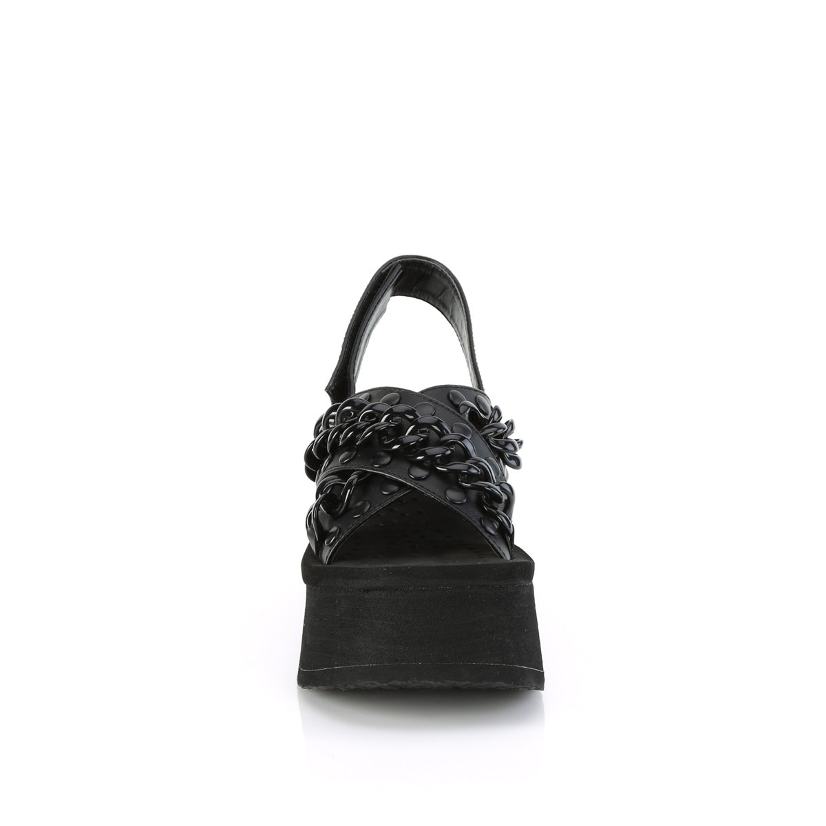 DemoniaCult Sandalias FUNN-12 BLK de cuero vegano