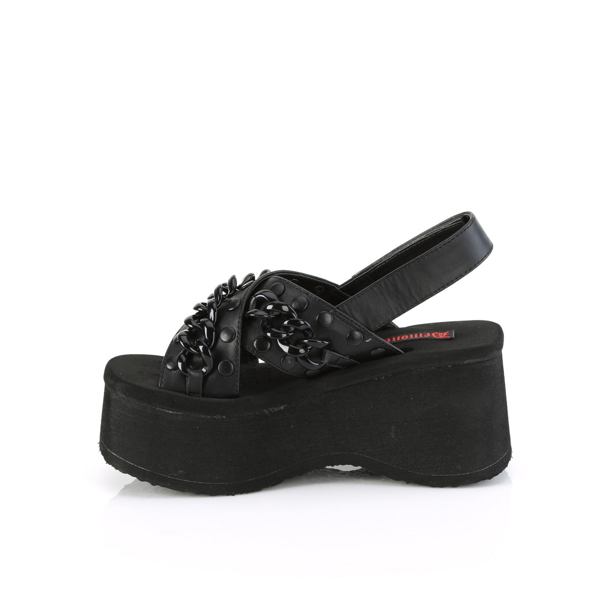 DemoniaCult Sandalias FUNN-12 BLK de cuero vegano