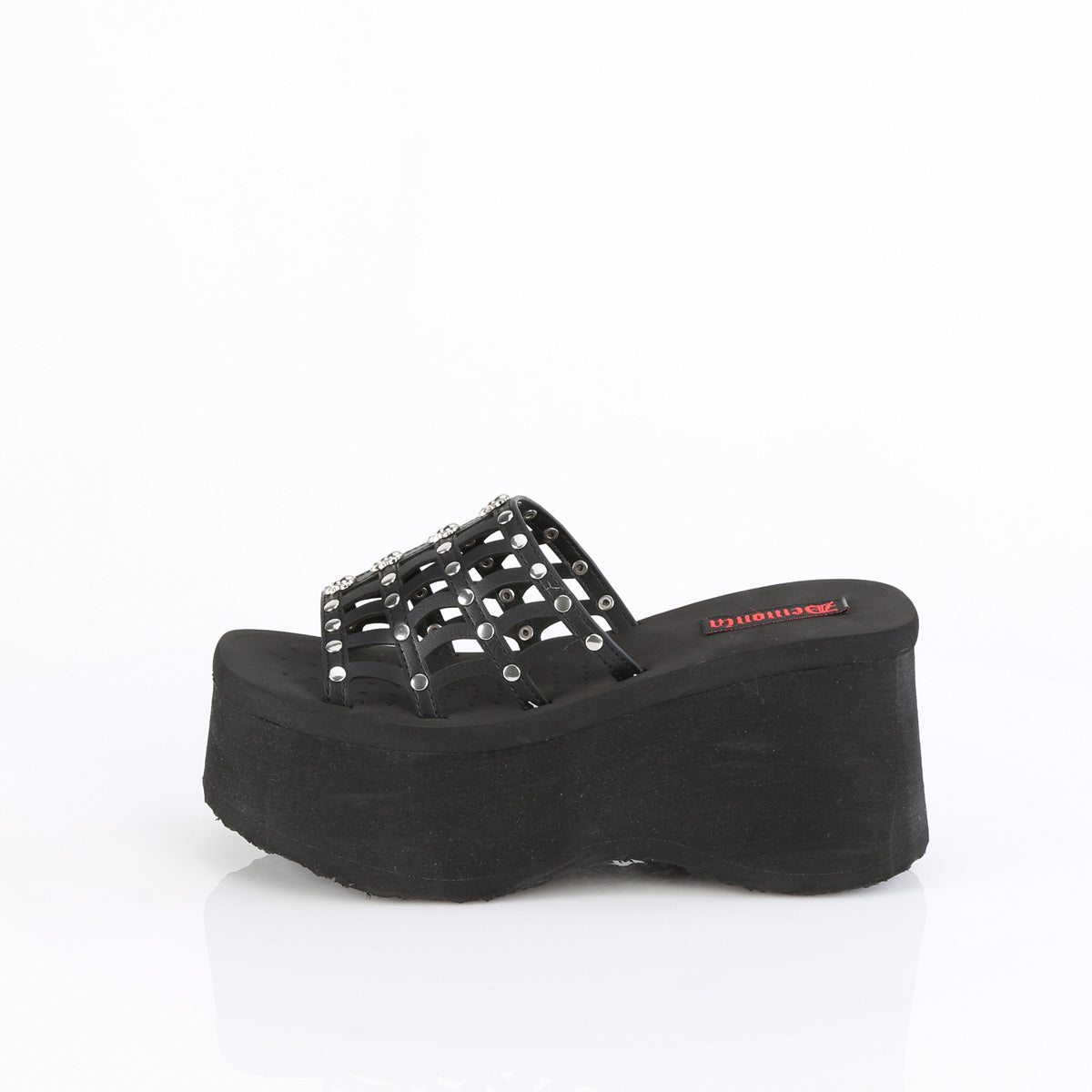 DemoniaCult Sandalias FUNN-13 BLK de cuero vegano