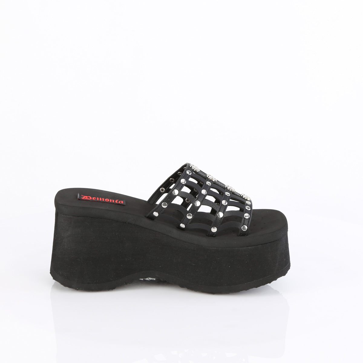 DemoniaCult Sandalias FUNN-13 BLK de cuero vegano