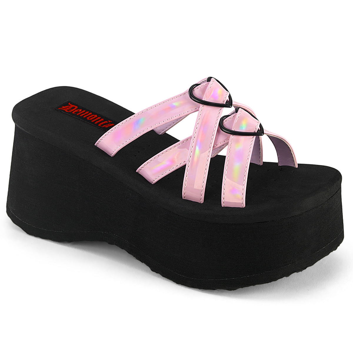 DemoniaCult Sandalias FUNN-15 B. Pink Holo Pat
