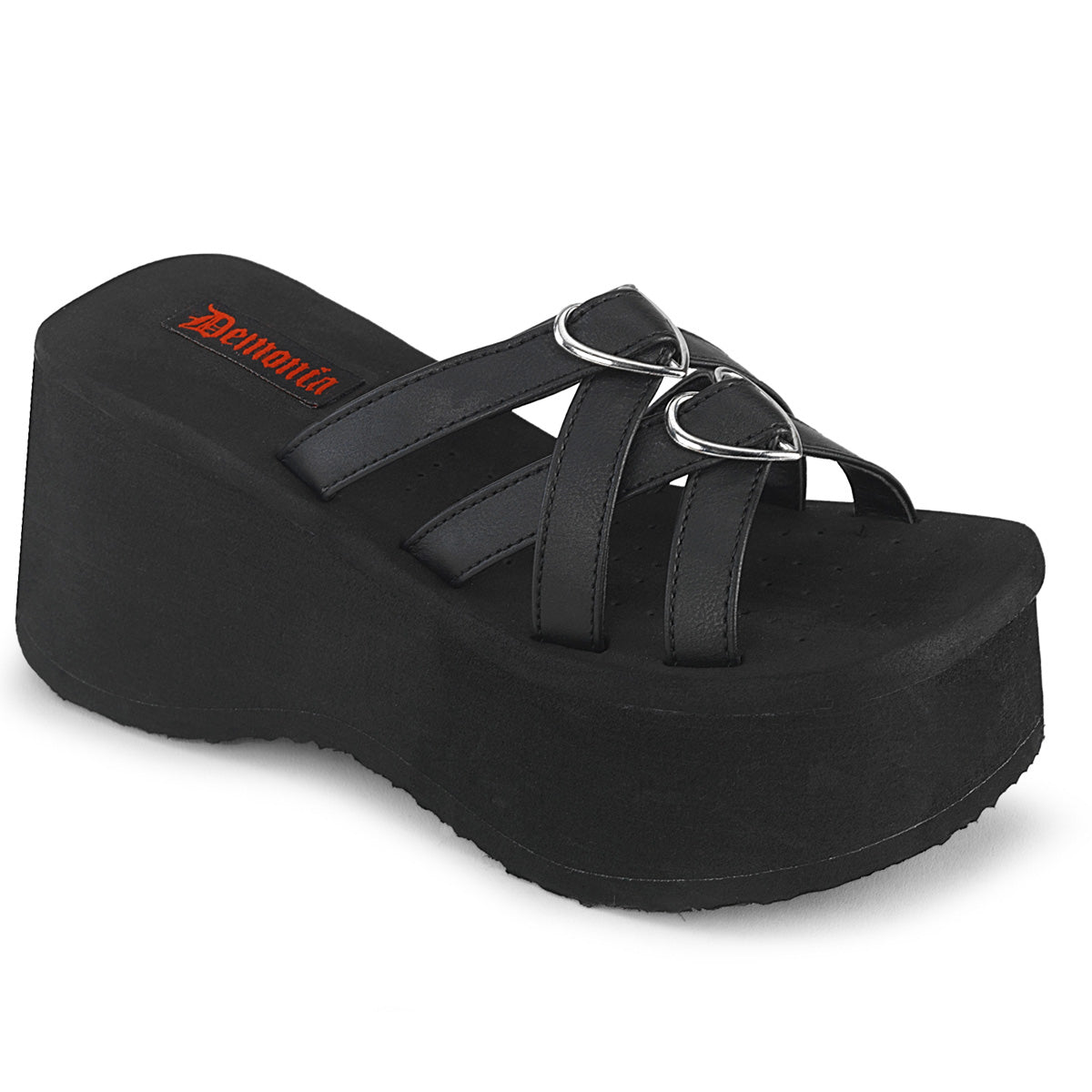 DemoniaCult Sandals FUNN-15 Blk Vegan Leather