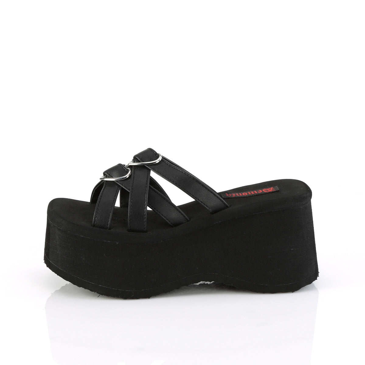 DemoniaCult Sandals FUNN-15 Blk Vegan Leather