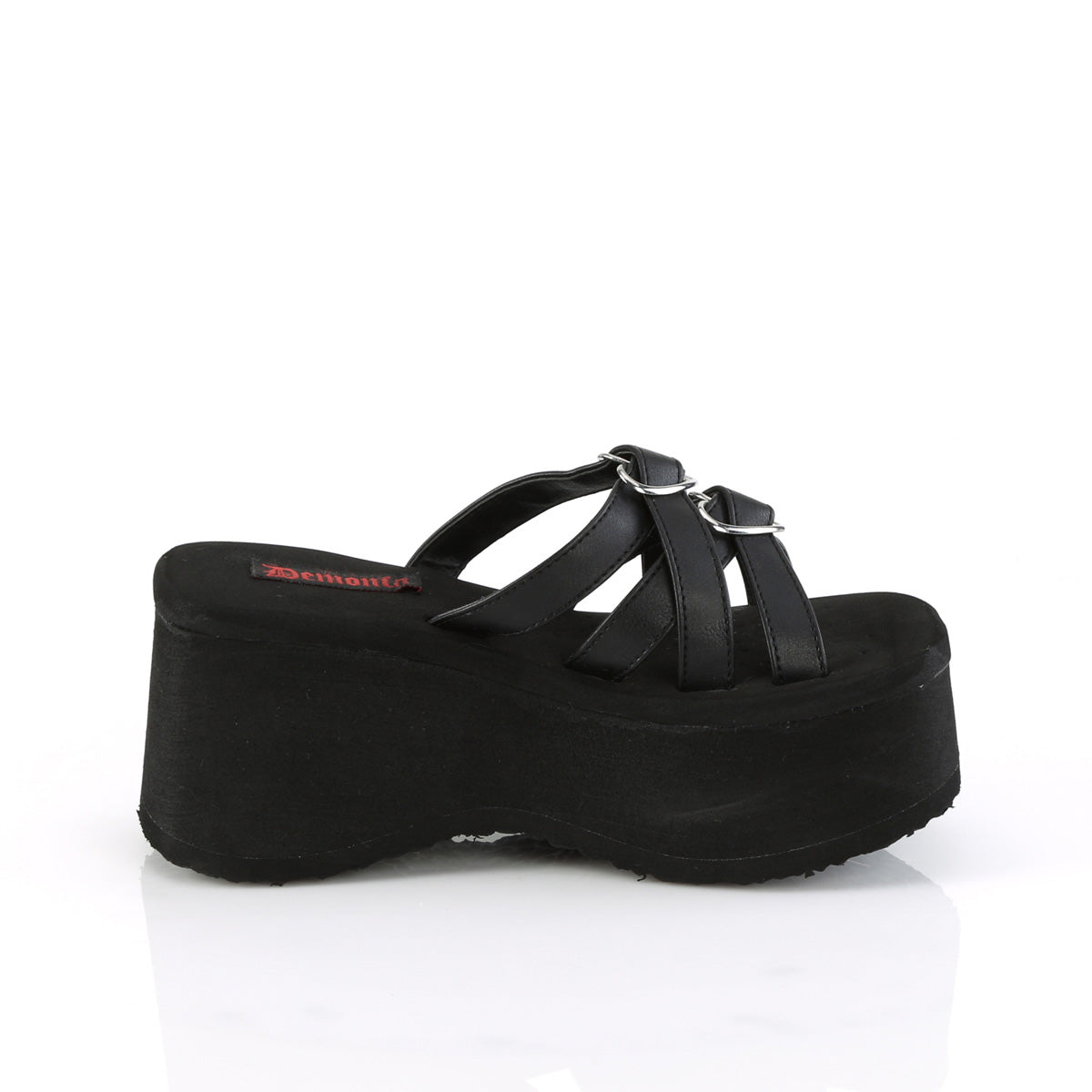 DemoniaCult Sandals FUNN-15 Blk Vegan Leather