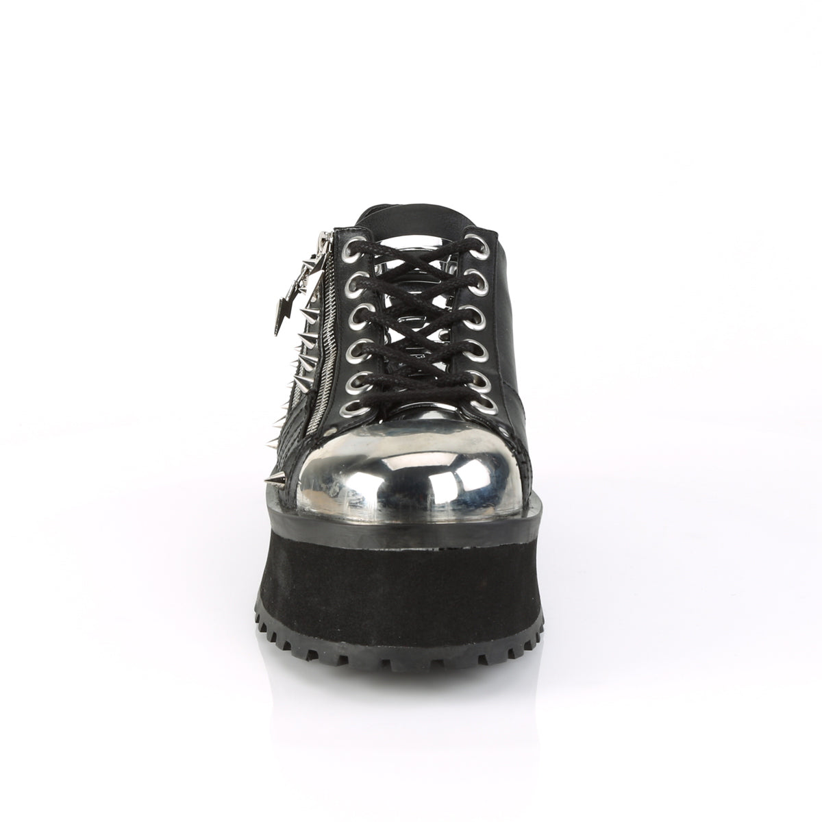 DemoniaCult Botas para hombre GRAVEDIGGER-04 BLK de cuero vegano