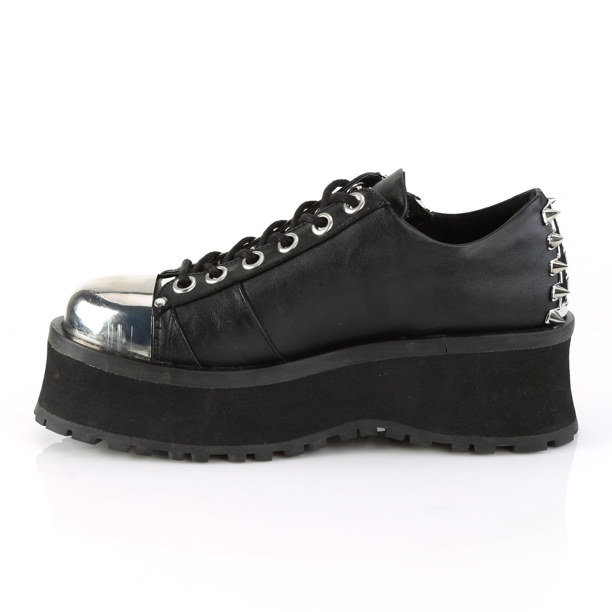 DemoniaCult Botas para hombre GRAVEDIGGER-04 BLK de cuero vegano