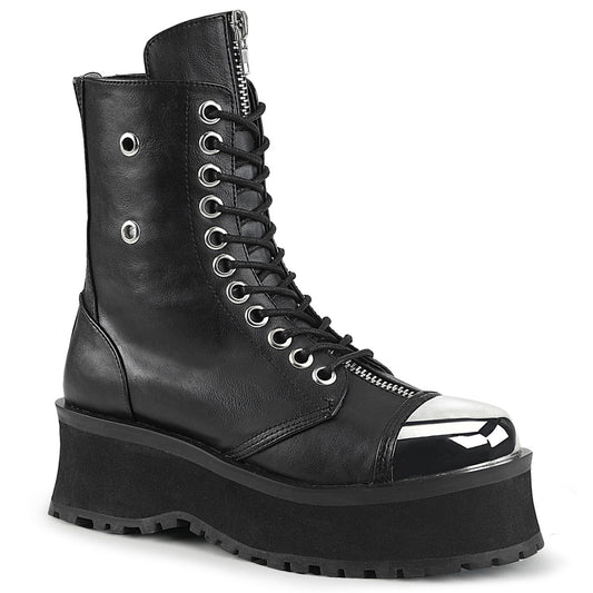 DemoniaCult Botas para hombre GRAVEDIGGER-10 cuero vegano blk