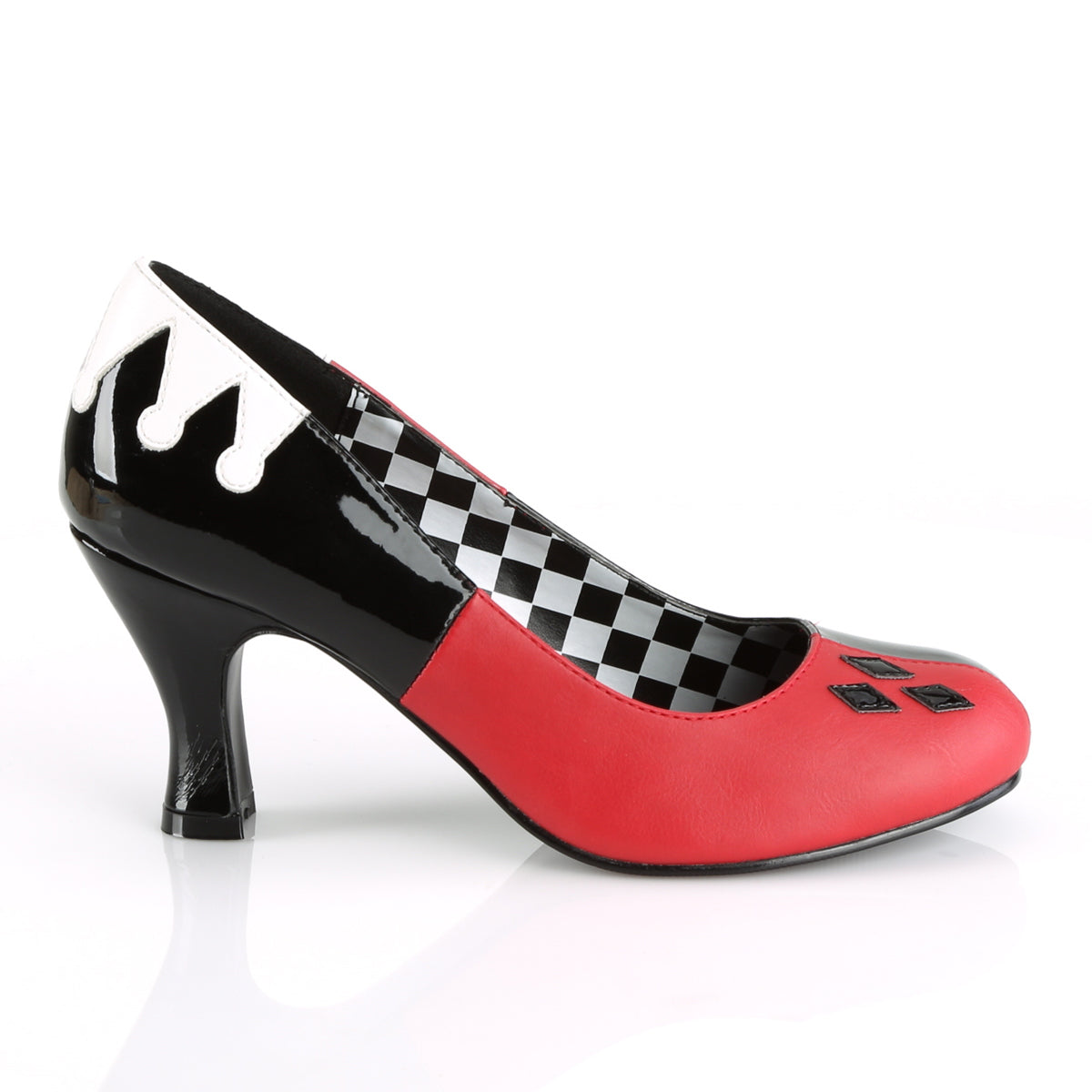 Funtasma Bombas de mujer HARLEY-42 Blk Pat-Red-Wht Pu