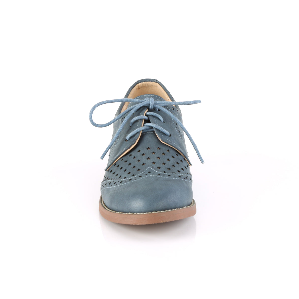 Pin Up Couture Bombas para mujer HEPBURN-26 piedra de piel azul de piel