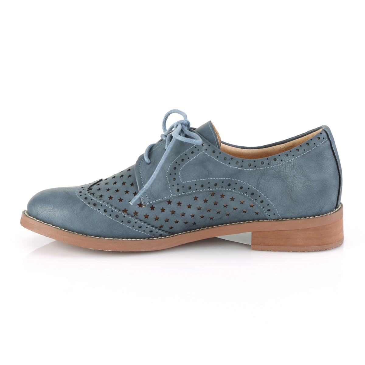 Pin Up Couture Bombas para mujer HEPBURN-26 piedra de piel azul de piel