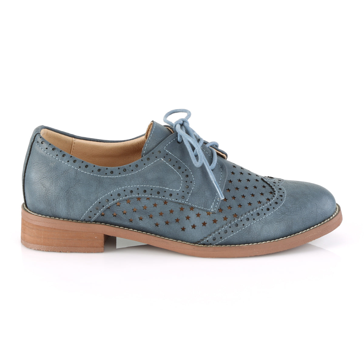 Pin Up Couture Bombas para mujer HEPBURN-26 piedra de piel azul de piel