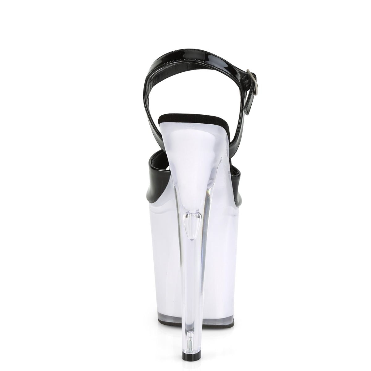 Pleaser Sandalias para mujer ILLUMINATOR-809 BLK PAT / WHITE GLOW