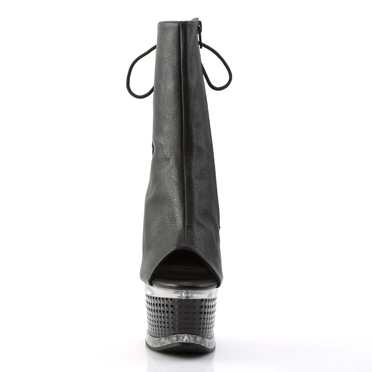 Pleaser Botas de tobillo para mujer ILLUSION-1018 Blk Faux Cuero / Blk Mate