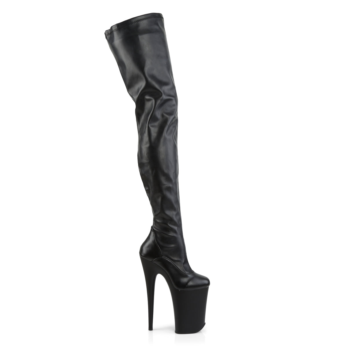 Pleaser Botas de mujer INFINITY-4000 BLK STR Faux Cuero / Blk Matte