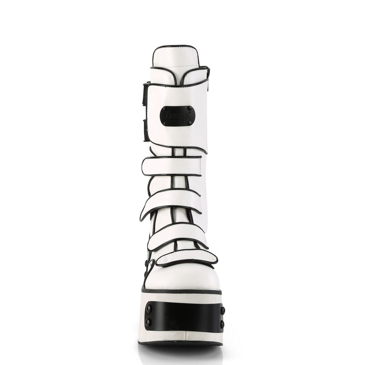 DemoniaCult Botas KERA-108 WHT cuero vegano