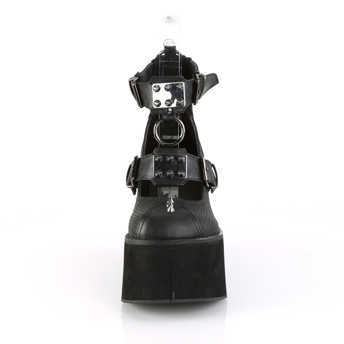DemoniaCult Bombas de mujer KERA-12 BLK de cuero vegano
