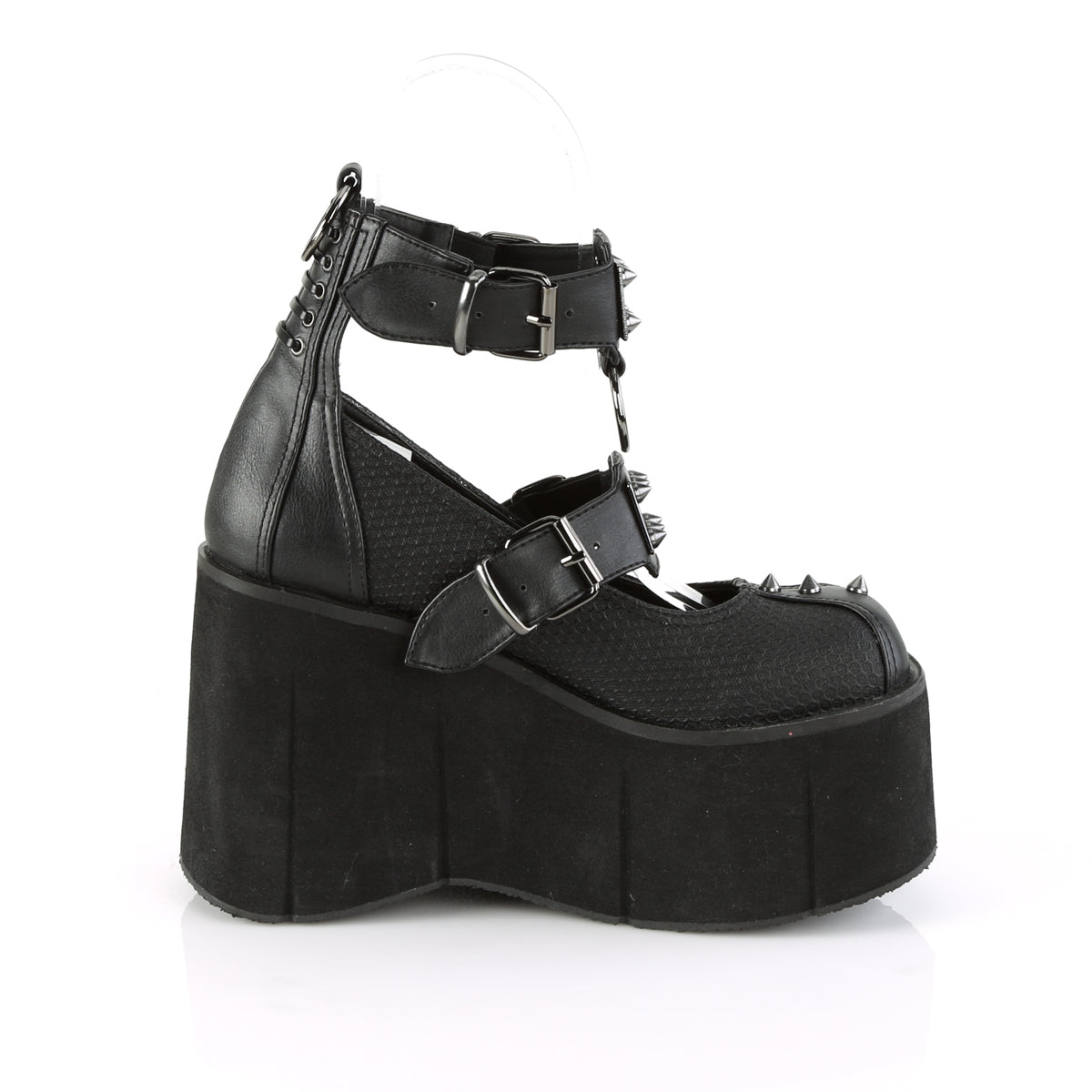 DemoniaCult Bombas de mujer KERA-12 BLK de cuero vegano