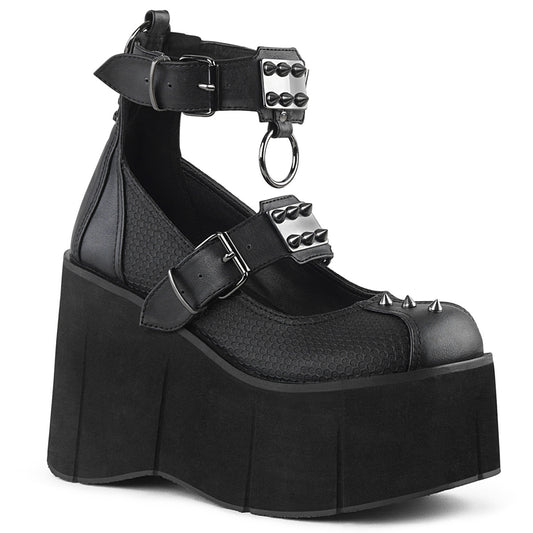 DemoniaCult Bombas de mujer KERA-12 BLK de cuero vegano