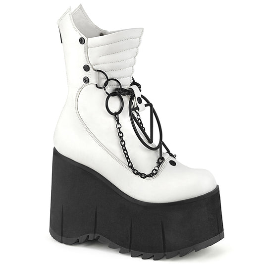 DemoniaCult  Botines KERA-130 WHT cuero vegano