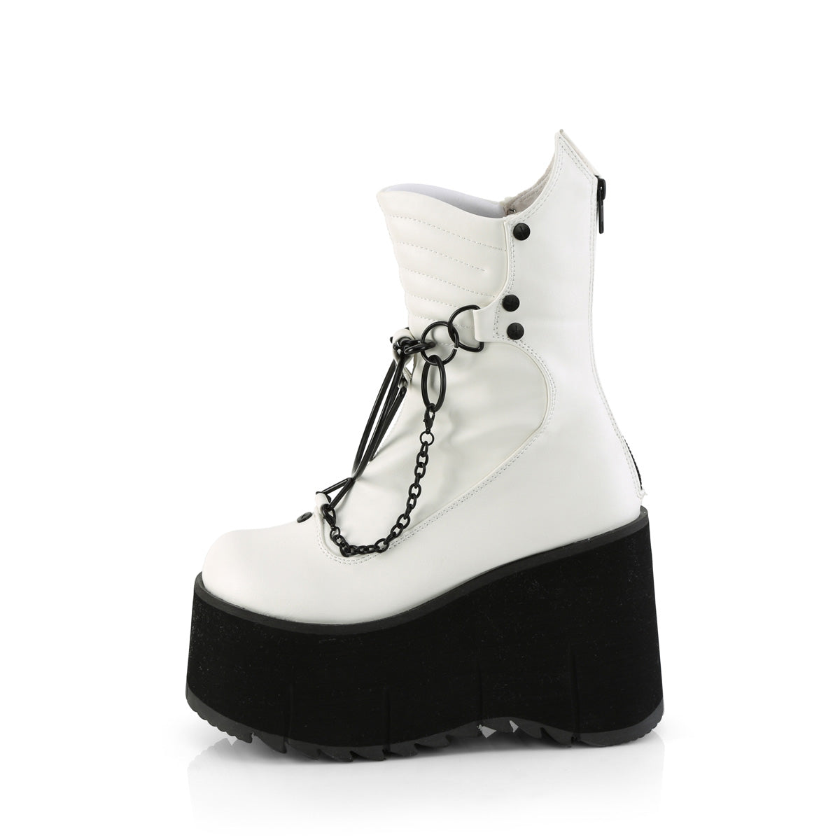 DemoniaCult Botines KERA-130 WHT cuero vegano