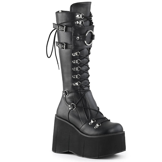 DemoniaCult Botas de mujer KERA-200 Blk Leather Vegan