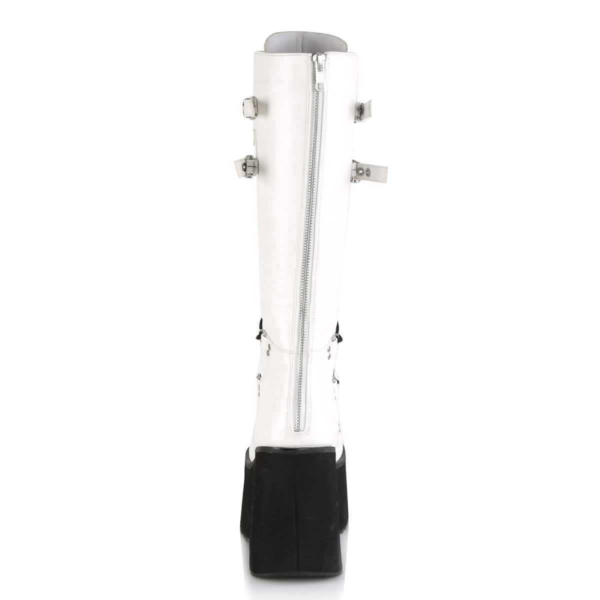 DemoniaCult Botas de mujer KERA-200 WHT cuero vegano